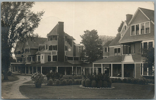 MAINE STREET SCENE ANTIQUE REAL PHOTO POSTCARD RPPC Port. & Swanton RPO cancel