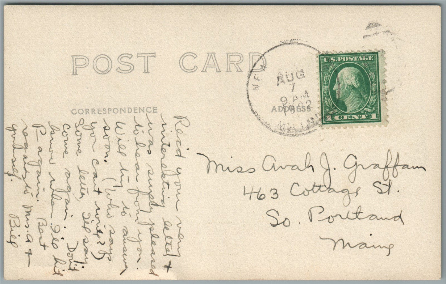 DAMATISCOTTA ME MAIN STREET ANTIQUE REAL PHOTO POSTCARD RPPC