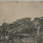 CANAAN NH WRECKED ENGINE train ANTIQUE POSTCARD