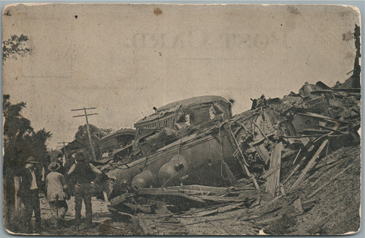 CANAAN NH WRECKED ENGINE train ANTIQUE POSTCARD