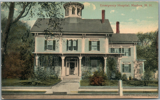 NASHUA NH EMERGENCY HOSPITAL ANTIQUE POSTCARD
