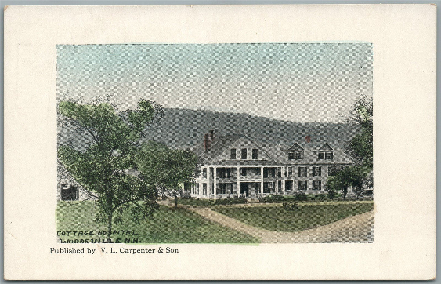 WOODSVILLE NH COTTAGE HOSPITAL ANTIQUE POSTCARD