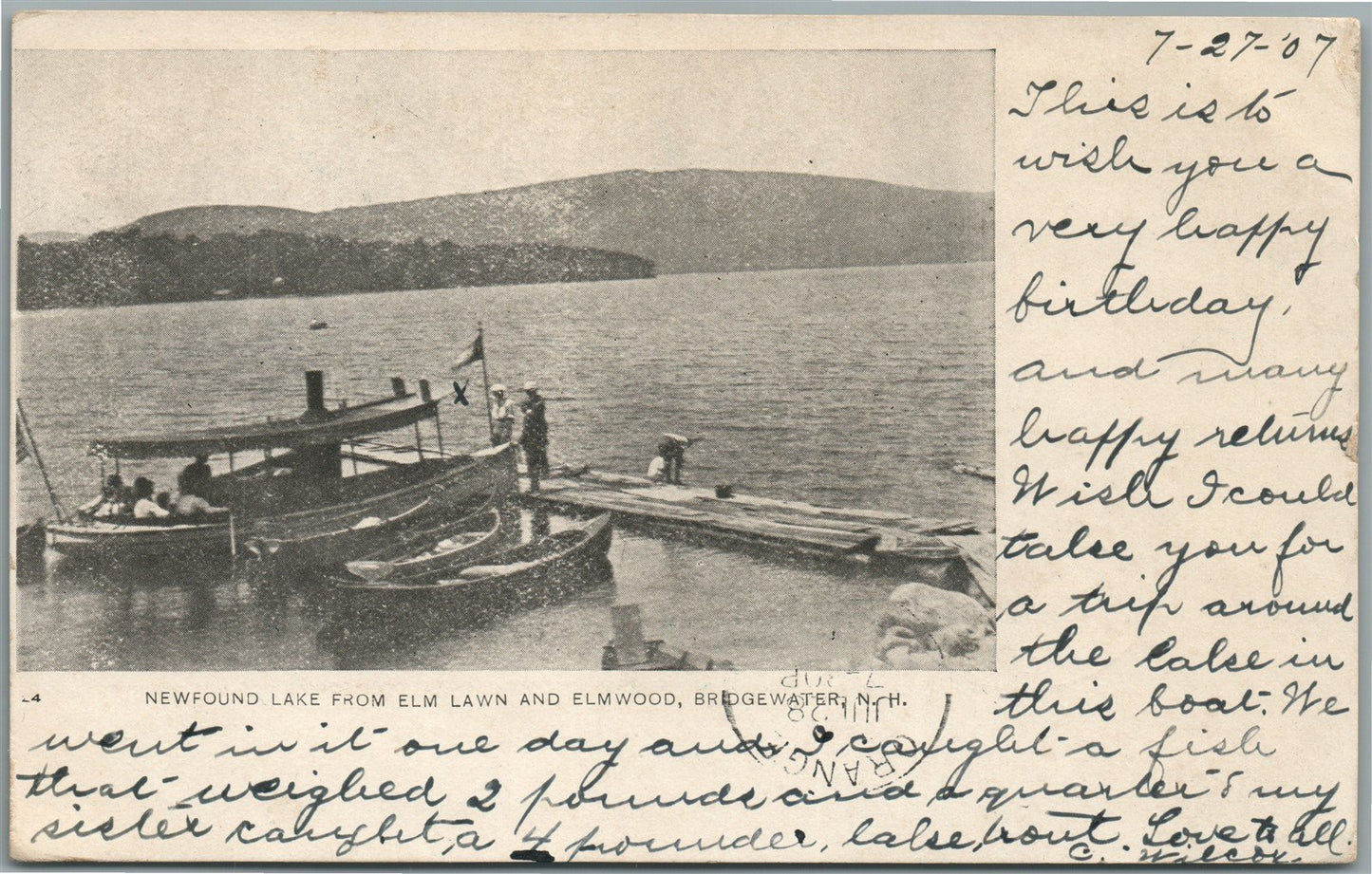 BRIDGEWATER NH NEWFOUND LAKE ANTIQUE POSTCARD