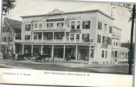 SALEM DEPOT NH HOTEL ROCKINGHAM ANTIQUE POSTCARD
