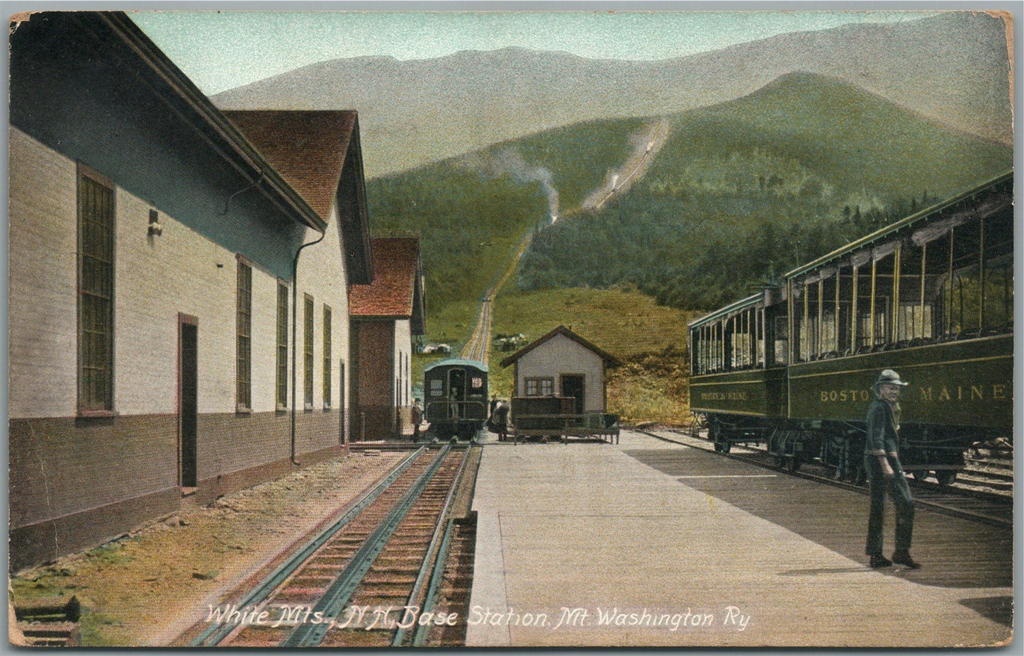 WHITE MTS NH RAILROAD STATION RAILWAY DEPOT ANTIQUE POSTCARD