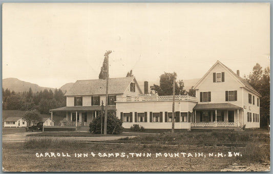 TWIN MOUNTAIN NH CARROL INN CAMPS ANTIQUE REAL PHOTO POSTCARD RPPC