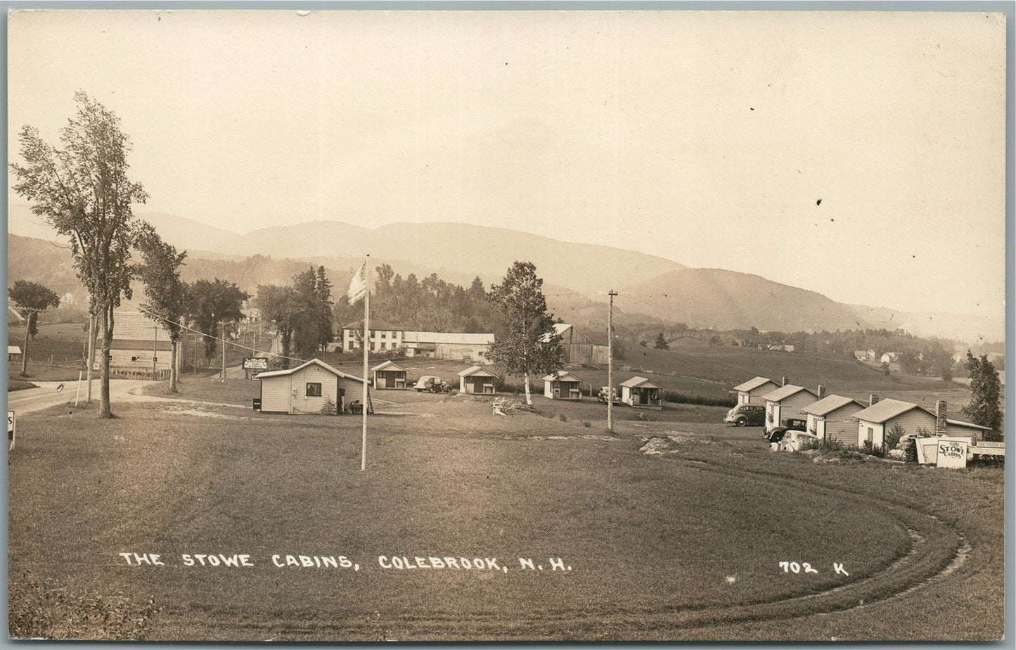 COLEBROOK NH THE STOWE CABINS ANTIQUE REAL PHOTO POSTCARD RPPC