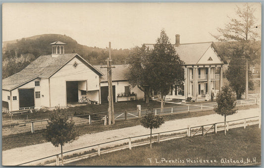 ALSTEAD NH F.L. PRENTISS RESIDENCE ANTIQUE REAL PHOTO POSTCARD RPPC