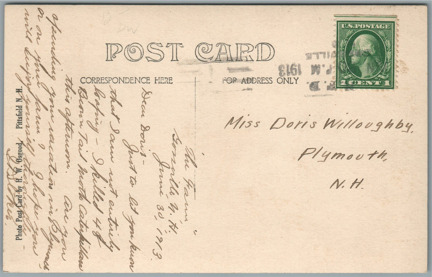 EPSOM NH GENERAL VIEW ANTIQUE REAL PHOTO POSTCARD RPPC