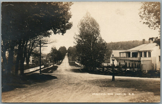 IPSWICH NH STREET SCENE ANTIQUE REAL PHOTO POSTCARD RPPC