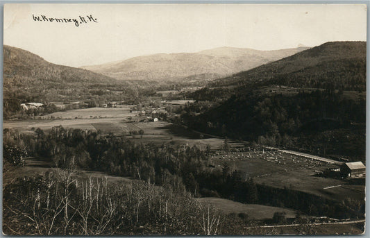 W. RUMNEY NH GENERAL VIEW ANTIQUE REAL PHOTO POSTCARD RPPC