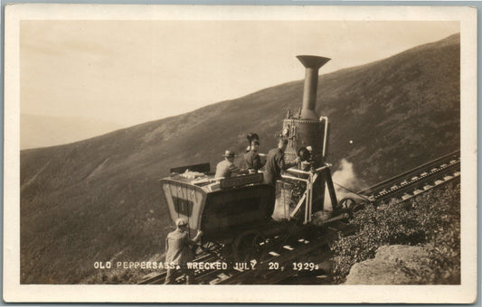 OLD PEPPERSASS NH WRECKED ANTIQUE REAL PHOTO POSTCARD RPPC