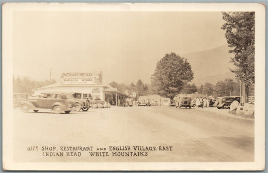 WHITE MTS NH INDIAN HEAD ENGLISH VILLAGE EAST VINTAGE REAL PHOTO POSTCARD RPPC