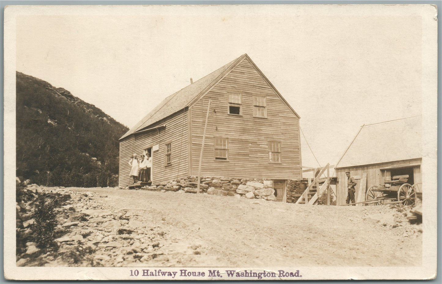 MT.WASHINGON ROAD NH 10 HALWAY HOUSE ANTIQUE REAL PHOTO POSTCARD RPPC