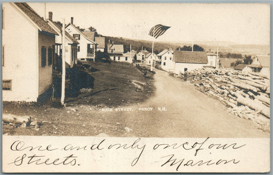 PEROY NH MAIN STREET ANTIQUE REAL PHOTO POSTCARD RPPC