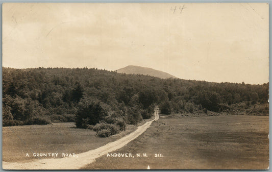 ANDOVER NH COUNTRY ROAD VINTAGE REAL PHOTO POSTCARD RPPC