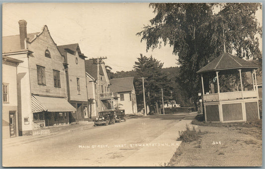 W. STEWARTSTOWN NH MAIN STREET ANTIQUE REAL PHOTO POSTCARD RPPC