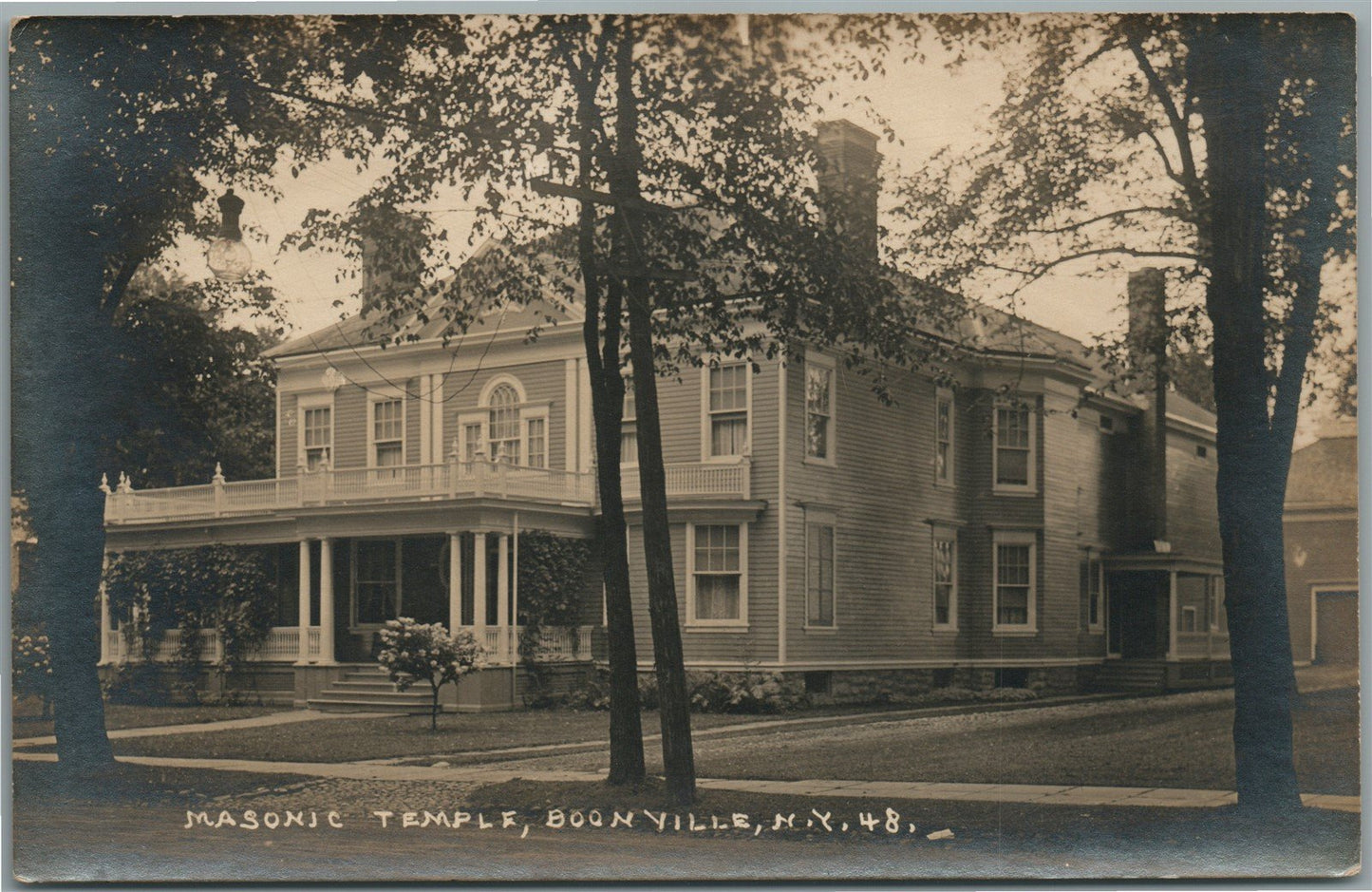 BOONVILLE NY MASONIC TEMPLE ANTIQUE REAL PHOTO POSTCARD RPPC