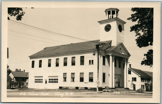 TROY NH TOWN HALL VINTAGE REAL PHOTO POSTCARD RPPC
