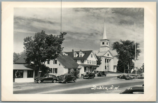 DUBLIN NH STREET SCENE VINTAGE REAL PHOTO POSTCARD RPPC