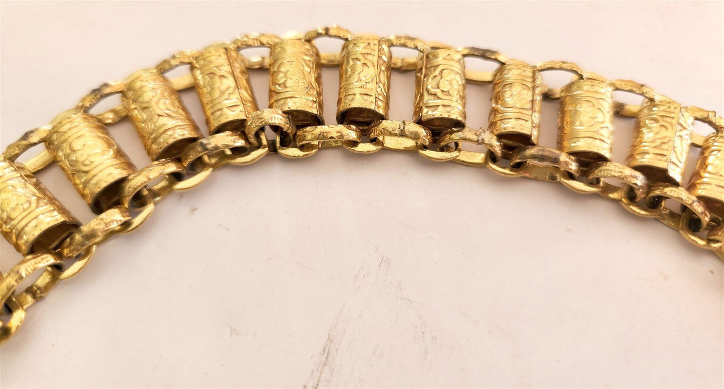 1900s ANTIQUE MASONIC UNIFORM BELT WORD HANGER GILT BRASS CHAIN 18"