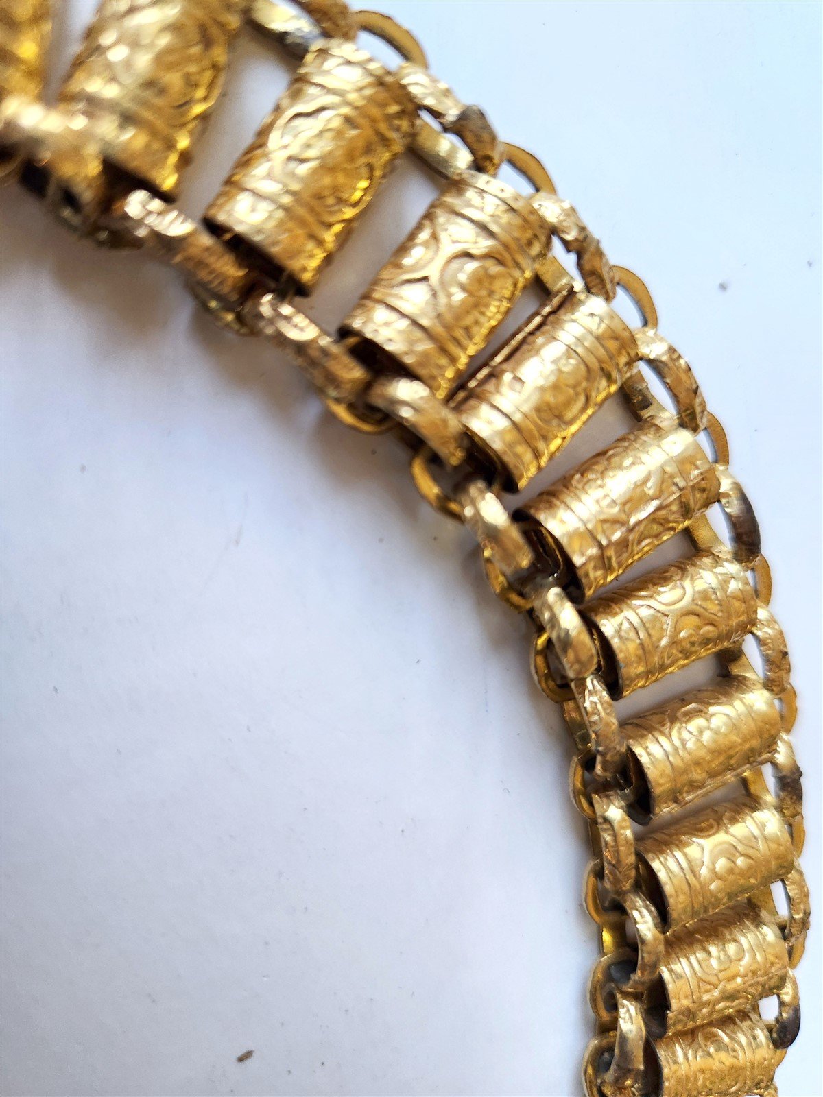 1900s ANTIQUE MASONIC UNIFORM BELT WORD HANGER GILT BRASS CHAIN 18"