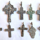 RUSSIAN orthodox icon NECK CROSSES LOT of 10 antique 18th - 19th century