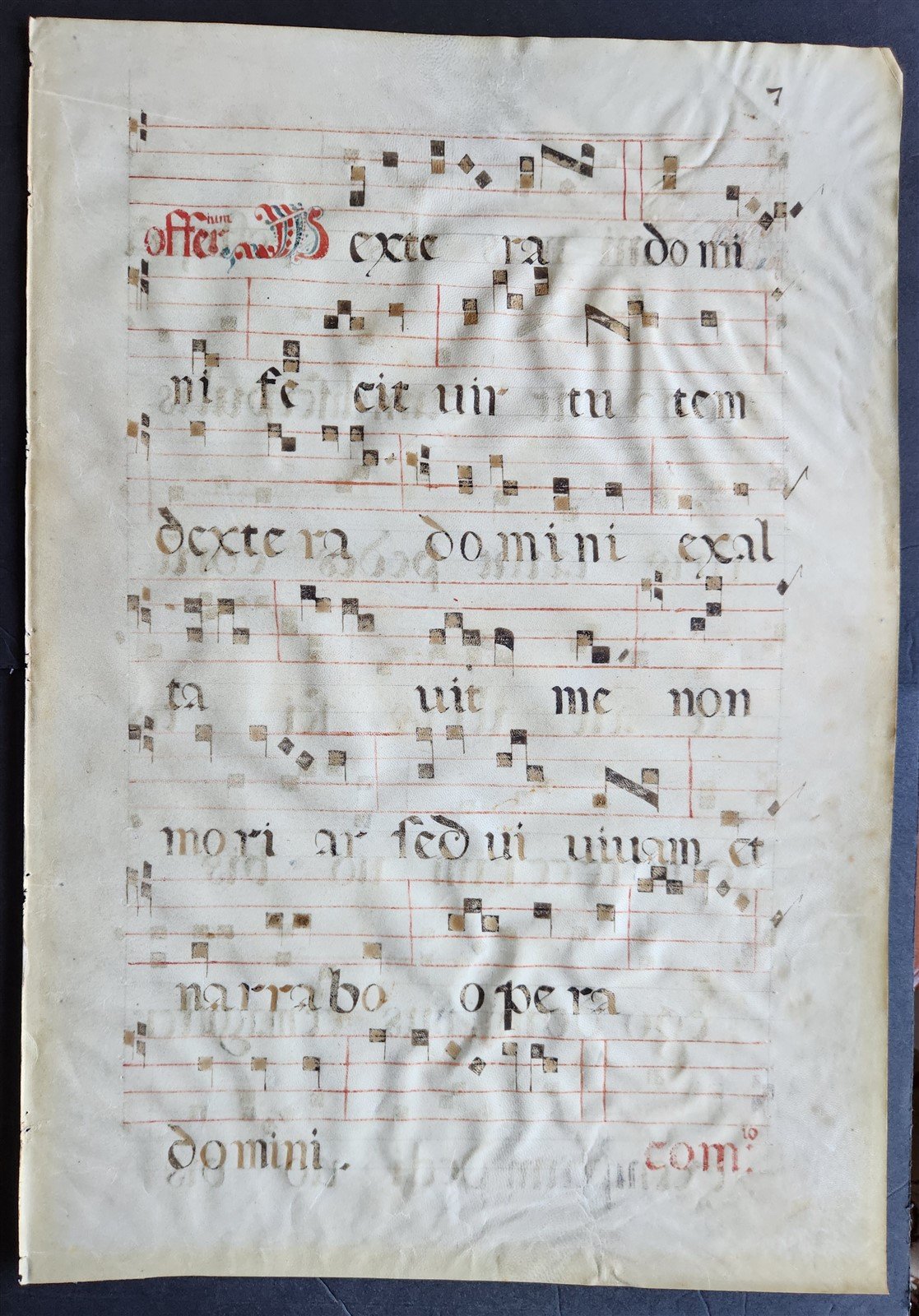 c. 17th century ANTIPHONAL MANUSCRIPT on VELLUM ANTIQUE hand writing