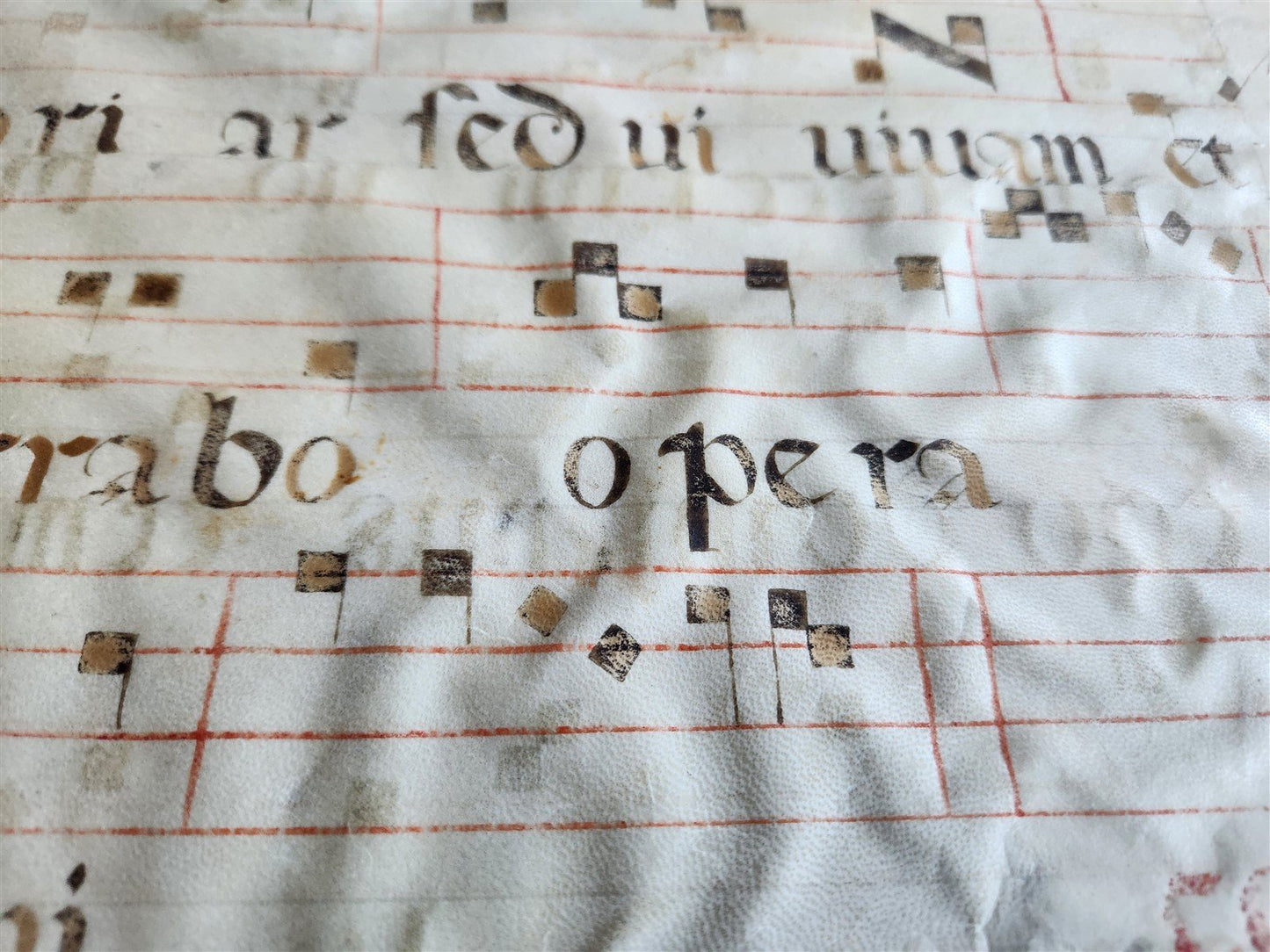 c. 17th century ANTIPHONAL MANUSCRIPT on VELLUM ANTIQUE hand writing