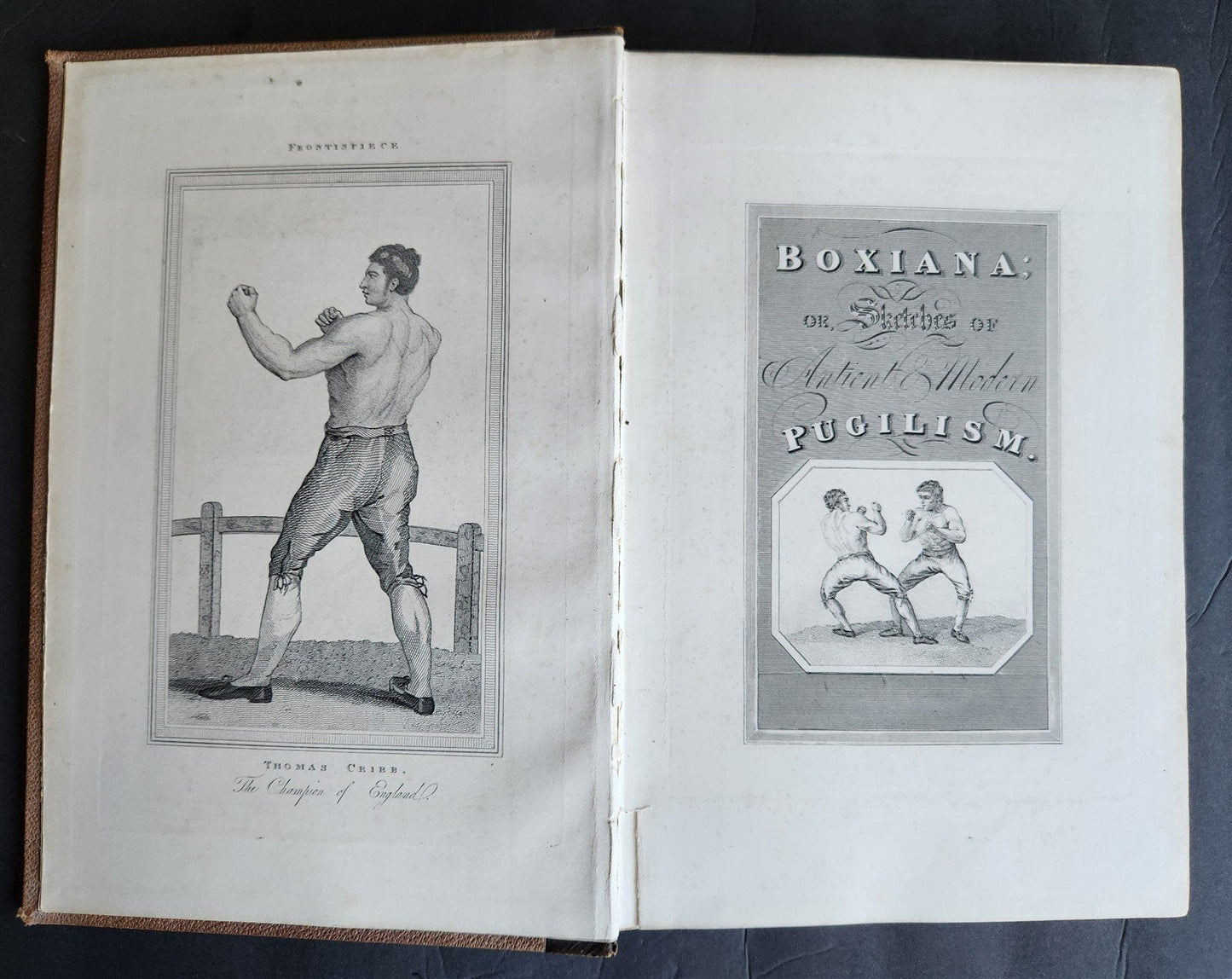 1820s BOXING PUGILISTS ILLUSTRATED w/ 62 PLATES antique