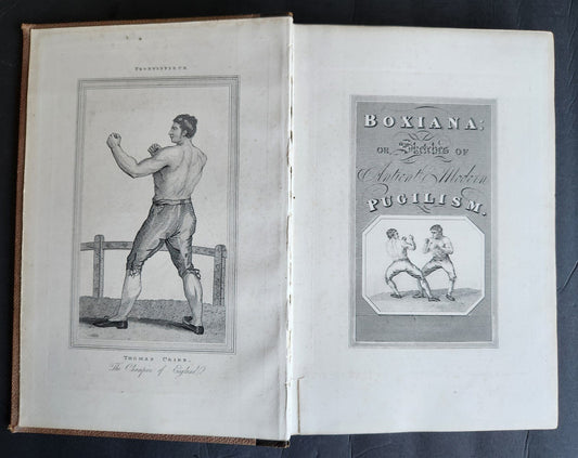 1820s BOXING PUGILISTS ILLUSTRATED w/ 62 PLATES antique