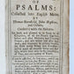 1736 BOOK of PSALMS antique in ENGLISH original binding 18th CENTURY PROVENANCE
