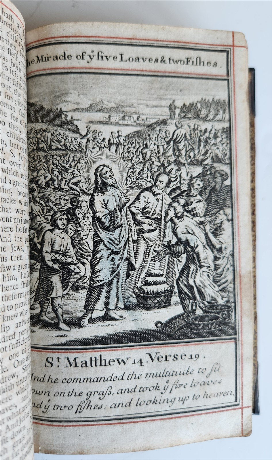 1715 BOOK of PSALMS antique in ENGLISH original binding w/ silver corners 18th C