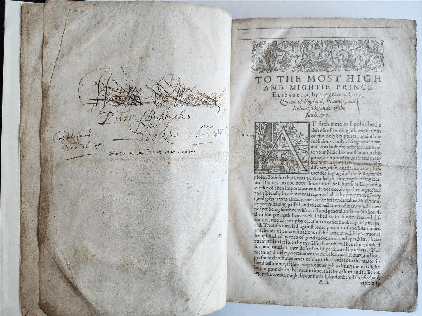 1601 BIBLE in ENGLISH antique FOLIO NEW TESTAMENT printed by Robert Barker