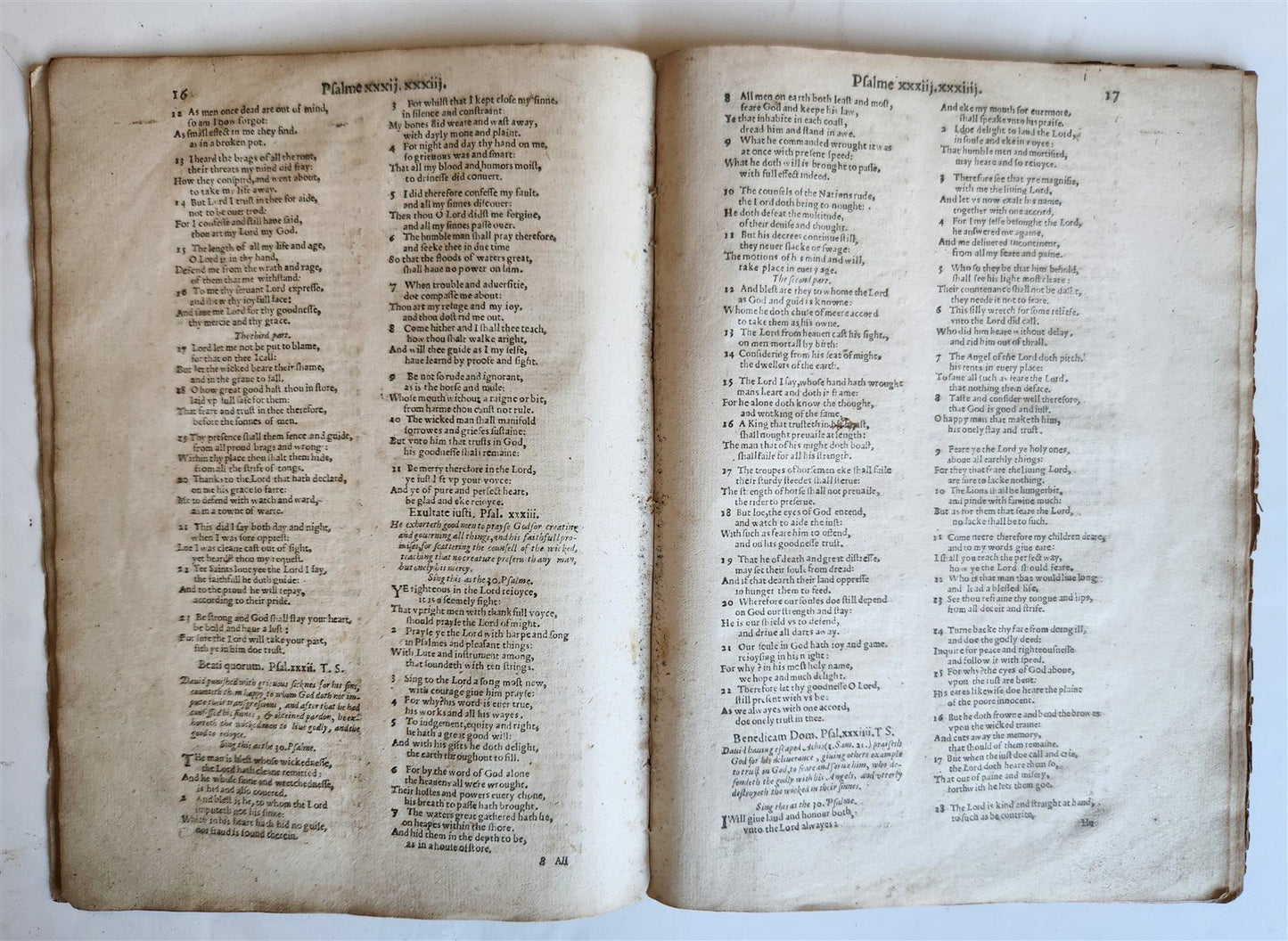 1608 BOOK of PSALMES in ENGLISH antique