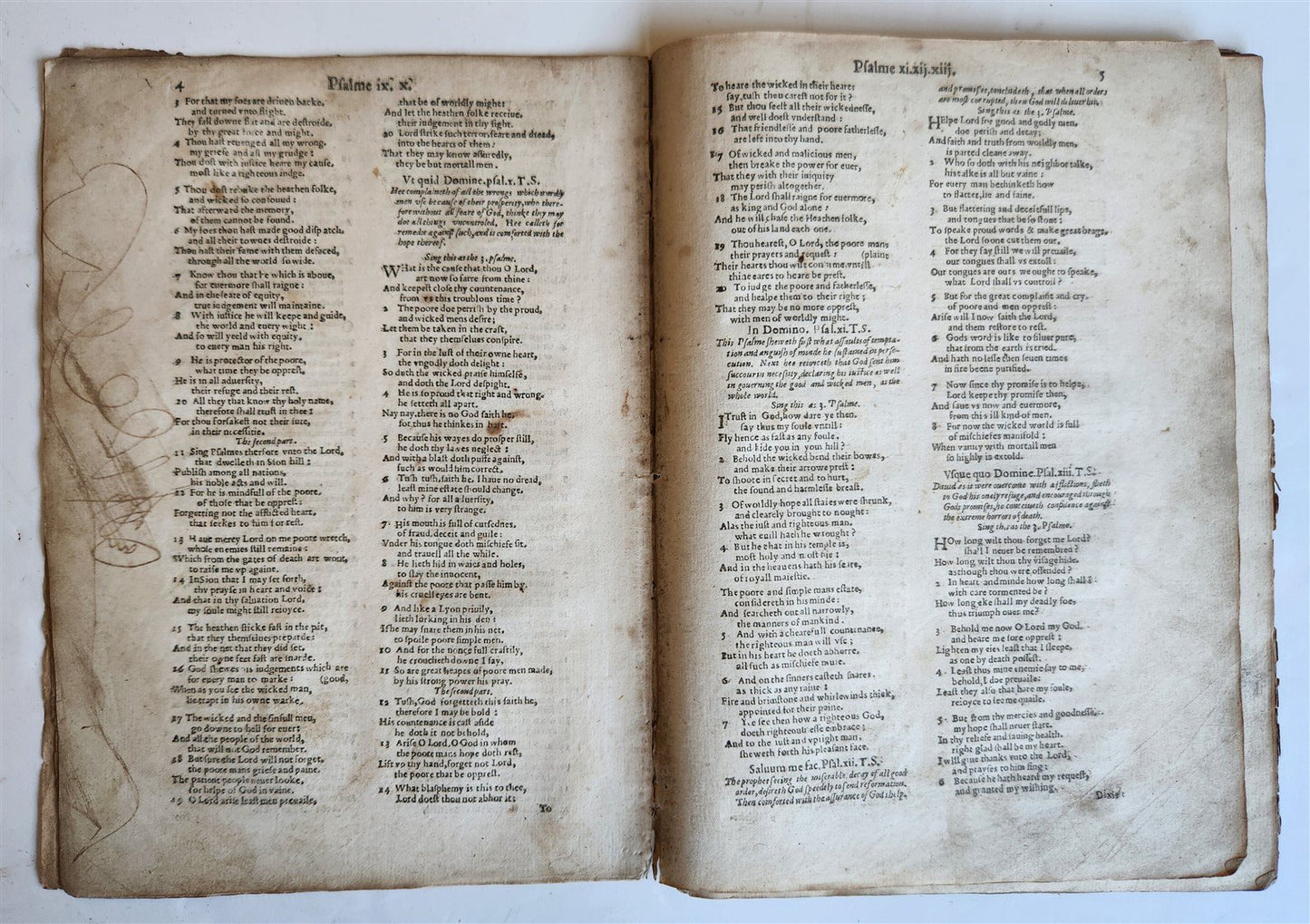 1608 BOOK of PSALMES in ENGLISH antique
