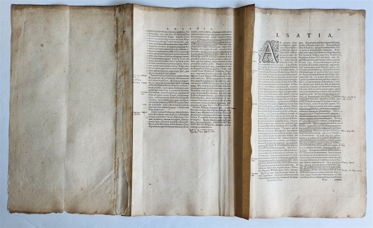 1640 ALSACE FRANCE antique MAP ALSATIA LANDGRAVIATUS