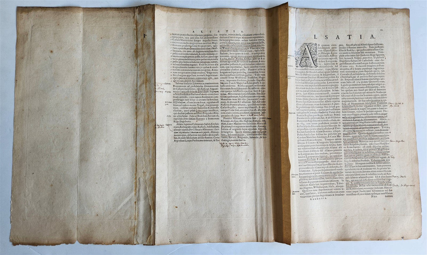 1640 ALSACE FRANCE antique MAP ALSATIA LANDGRAVIATUS