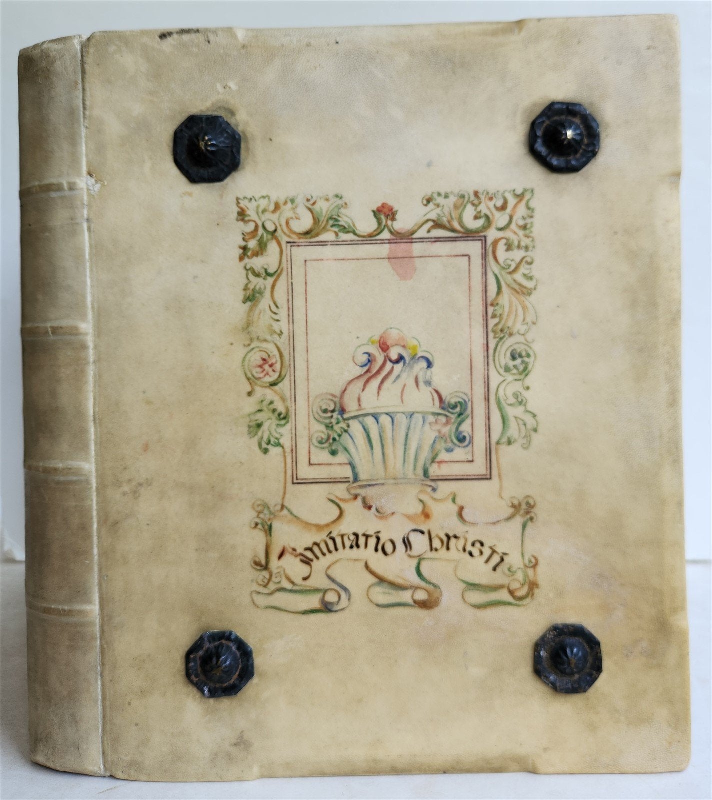 MANUSCRIPT in ITALIAN IMITATIO CHRISTI VELLUM BOUND