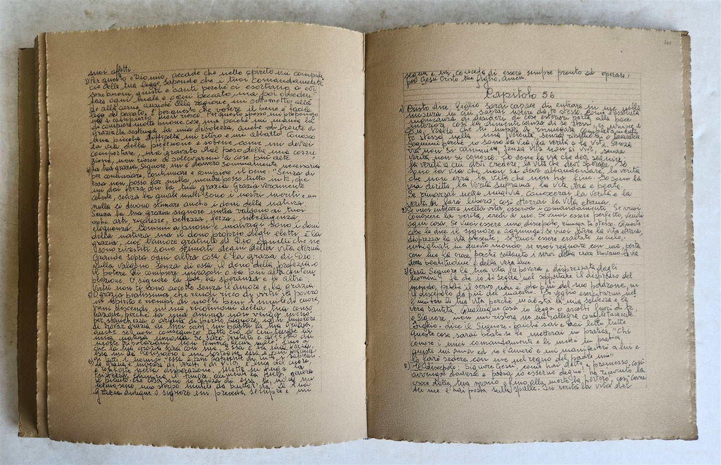 MANUSCRIPT in ITALIAN IMITATIO CHRISTI VELLUM BOUND