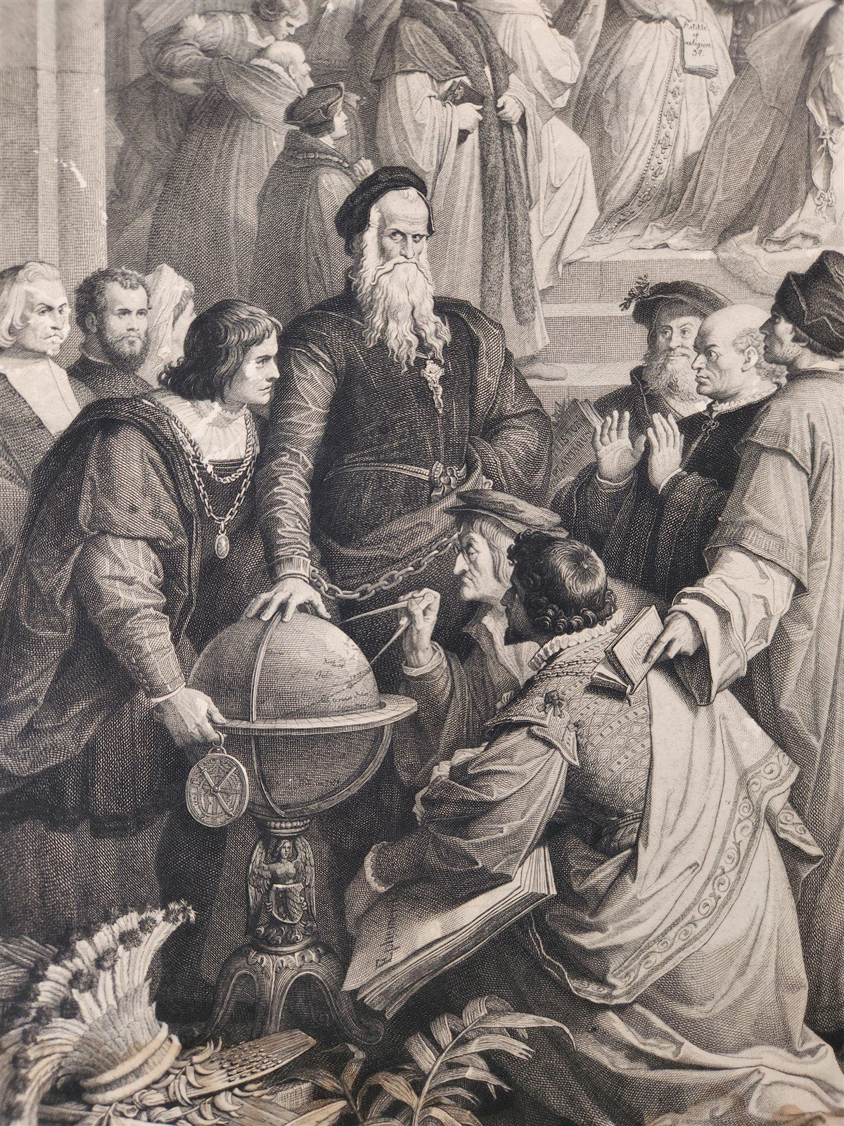 1867 THE REFORMATION LARGE ENGRAVING antique 26 by 30.5 inches