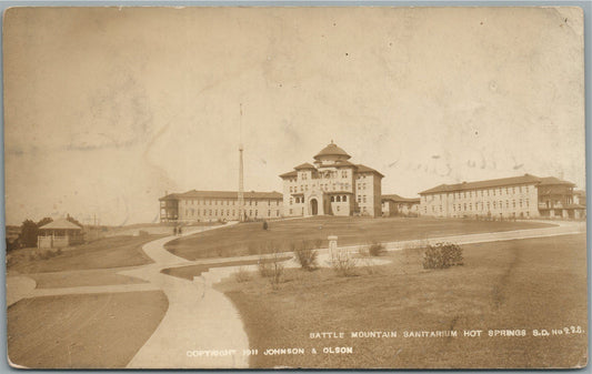 HOT SPRINGS SD BATTLE MOUNTAIN SANITARIUM ANTIQUE REAL PHOTO POSTCARD RPPC