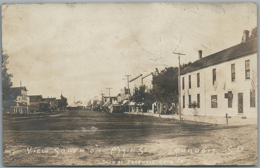 IROQUOIS SD MAIN STREET ANTIQUE REAL PHOTO POSTCARD RPPC