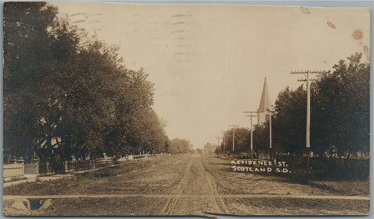SCOTLAND SD RESIDENCE STREET ANTIQUE REAL PHOTO POSTCARD RPPC