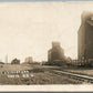 DAVIS SD RAILROAD DEPOT & ELEVATORS ANTIQUE REAL PHOTO POSTCARD RPPC