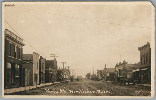 WIMBLEDON ND MAIN STREET ANTIQUE REAL PHOTO POSTCARD RPPC