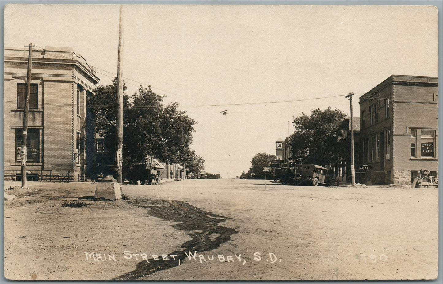WAUBAY SD MAIN STREET ANTIQUE REAL PHOTO POSTCARD RPPC