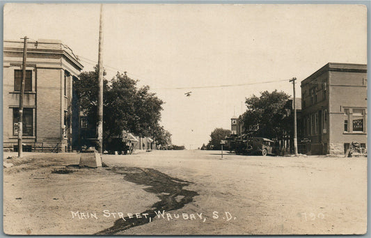 WAUBAY SD MAIN STREET ANTIQUE REAL PHOTO POSTCARD RPPC