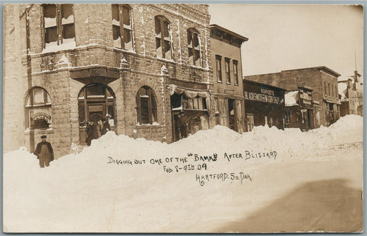 HARTFORD SD WINTER SCENE ANTIQUE REAL PHOTO POSTCARD RPPC