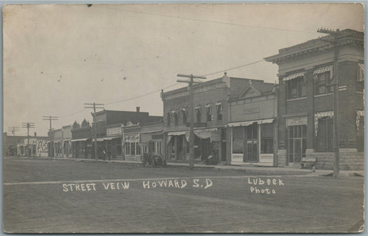 HOWARD SD STREET VIEW ANTIQUE REAL PHOTO POSTCARD RPPC